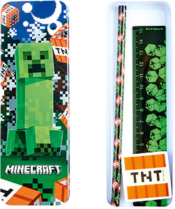 Minecraftowy piórnik z przyborami