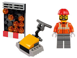 Budowniczy z ubijakiem + znak