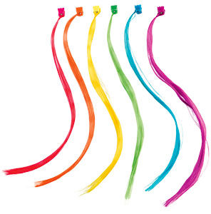 kolorowe pasemka do włosów ze spinkami
